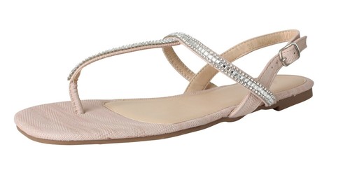 Ladies Summer Beach Slingback Flat Open Toe Flip Flop Gold Thong Shoes Sandals - Picture 9 of 24