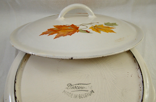 Descoware Autumn Maple Leaves 3.5 qt Enamel Cast Iron Dutch Oven 2-D 8 Pot & Lid - Picture 17 of 18