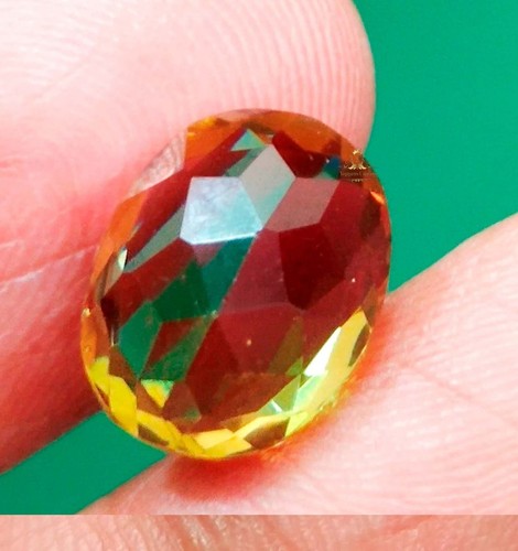 Piedra preciosa suelta natural de corte ovalado certificada andaluza bicolor 11,10 quilates que cambia - Imagen 5 de 6