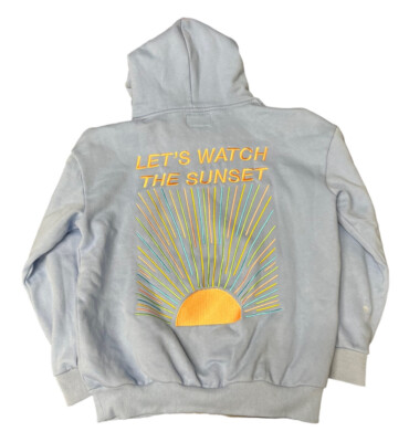 DANDY WORLDWIDE Letu0026#039;s Watch the Sunset Blue Pullover Hoodie Sweatshirt  Medium | eBay