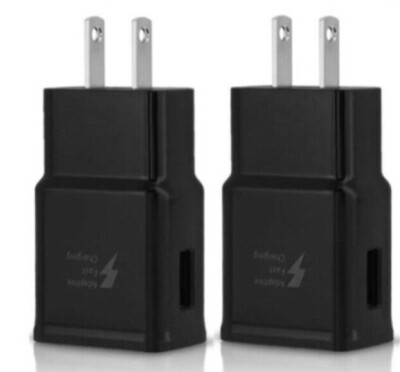 2-PC Adaptive Fast Charging Wall Plug Charger For Samsung Galaxy S10 S10+ S10e 