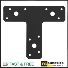 Black Heavy Duty Tee Plate Brace Flat T Shape Repair Bracket Tee Corner Brace