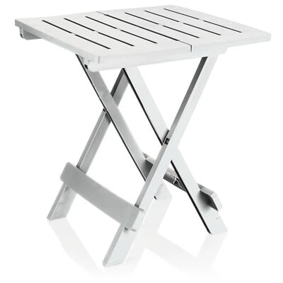 Klapptisch aus Kunststoff - Beistelltisch für Garten, Terrasse und Balkon - weiß - Bild 1 von 4