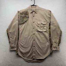 Wrangler Pro Gear Shooting Shirt Mens Medium M Canvas Fleece Camo Rib Hunting