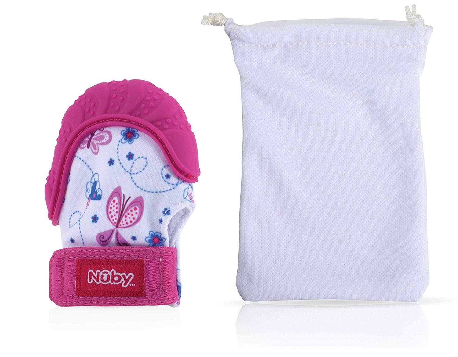 Nuby Guantino Massaggiagengive Happy Hands Rosa