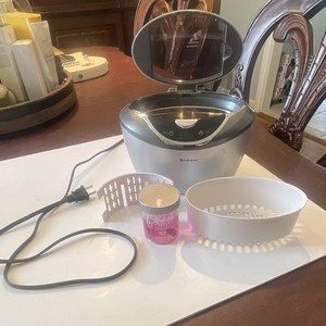 Brookstone Ultrasonic Cleaner Machine w/ Basket Insert, Cord & Solution Bottle