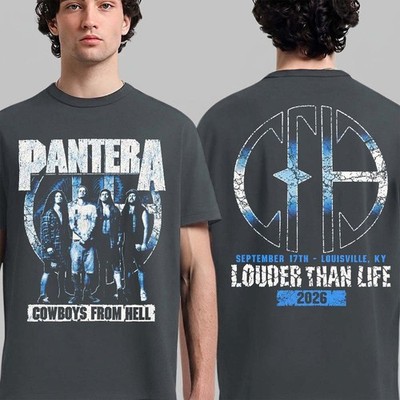 Pantera Cowboys From Hell Louder Than Life 2026 T-Shirt Band Tour Graphic Tee