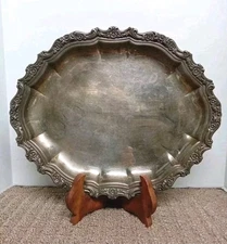 Vtg International Silver Co Lrg "Countess" Serving Dish/Tray 15" X 12.5"