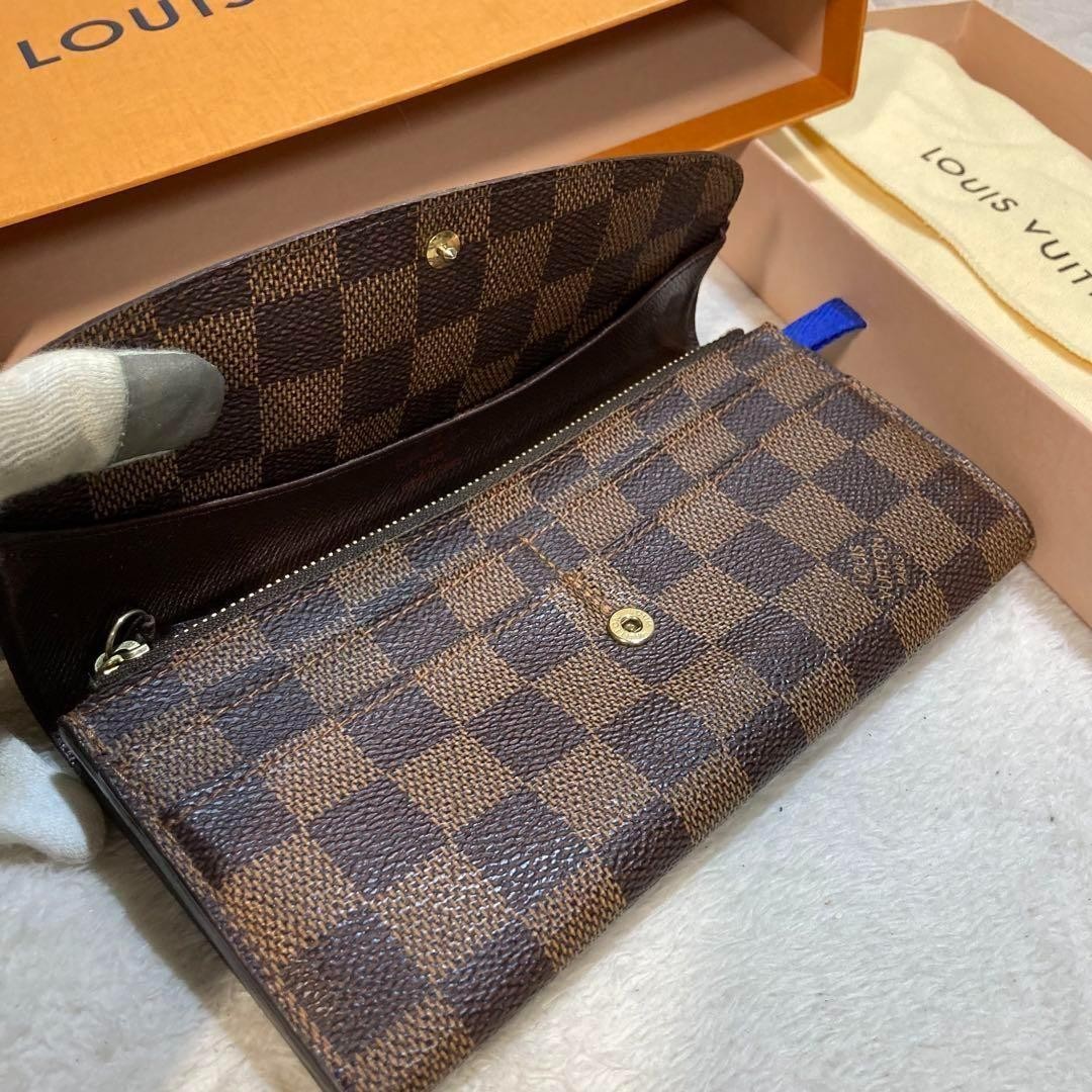 Louis Vuitton Damier Portefeuille Emilie Long Wallet Brown Without Box thumbnail 6