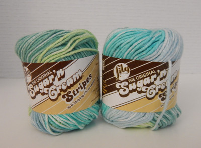 Lily ~ Sugar & Cream ~ Country Stripes * 2 Skeins 2 Oz Each * Different Dye Lots