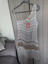 River Island size 12 festival mesh dress beach dress embelished rrp £38