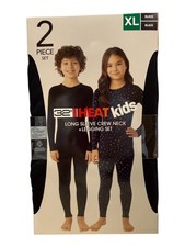 NIB - 32 DEGREES Heat Kids Long Sleeve Crew Neck Legging Set - BLACK -X-LARGE