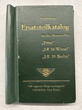 orig. Ersatzteilliste IWL Pitty / SR 56 Wiesel / SR59 Berlin Stadtroller 1960