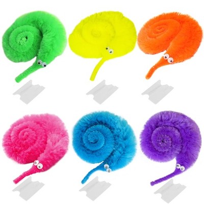 Cuackamily 6 Stück Wurm an Schnur, Rainbow Magic Twisty Wiggly 24 cm, Farbe 