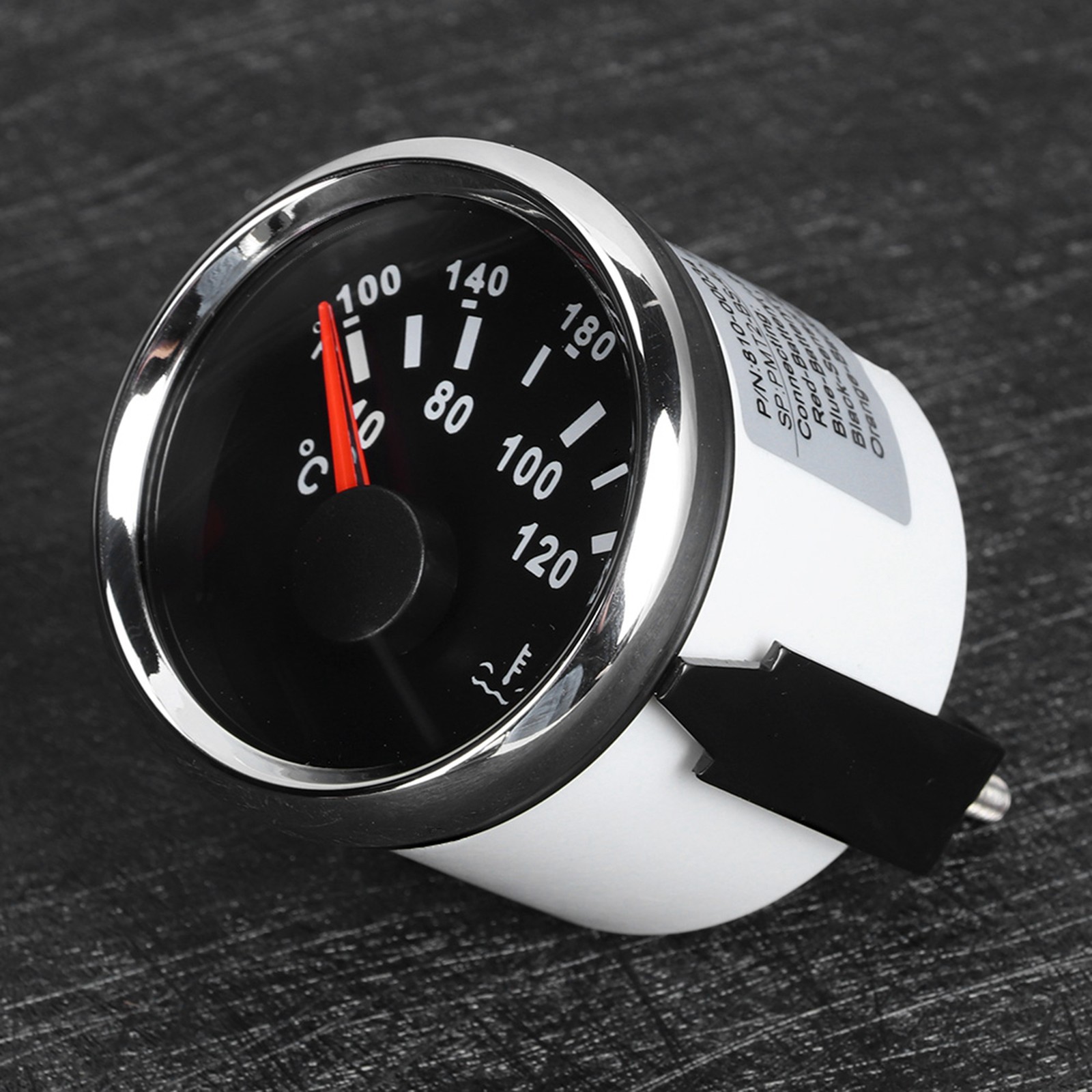 Black Dial 52mm/2in Marine Engine Water Temperature Gauge 40-120 ℃ Temp Meter