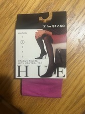 Hue Size 2 Opaque Tights With Control Top