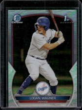 2023 Bowman #BCP-36 Logan Wagner 1st Lunar Glow Refractor Dodgers