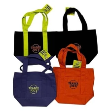 Trader Joes Mini Canvas Tote Bag Set of 4 Halloween LIMITED In Hand Fast Ship