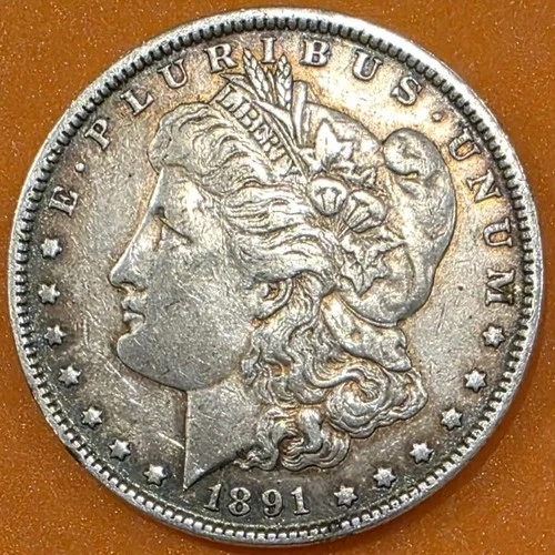 1891 Morgan Silver Dollar - AU/XF Condition - Nice Rim Toning - 90% Silver