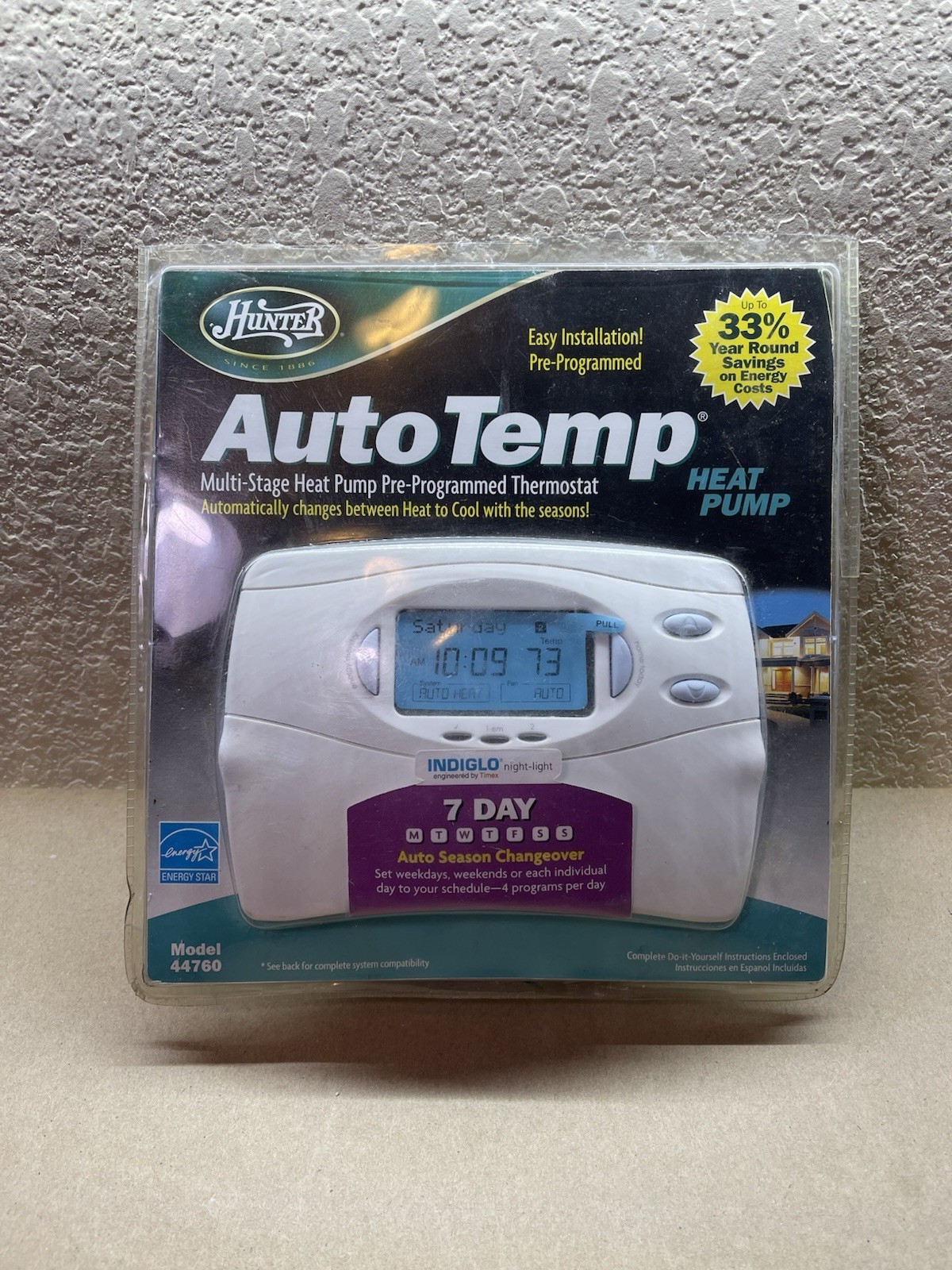 Hunter Programmable Thermostat 44760 for Heat Pumps