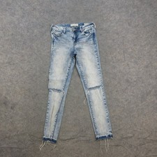 BULLHEAD Jeans Women  s Size 26 Light Wash Mid Rise Skinnies Distressed Stretch