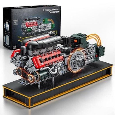 V12 Engine Model Kit that Runs, MOC Build Your Own Engineering Building Kit w...