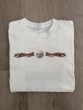 vintage Y2K Dell Tech Tee Tribal Flame Graphic sz S 2000s Shirt Cyber Microsoft