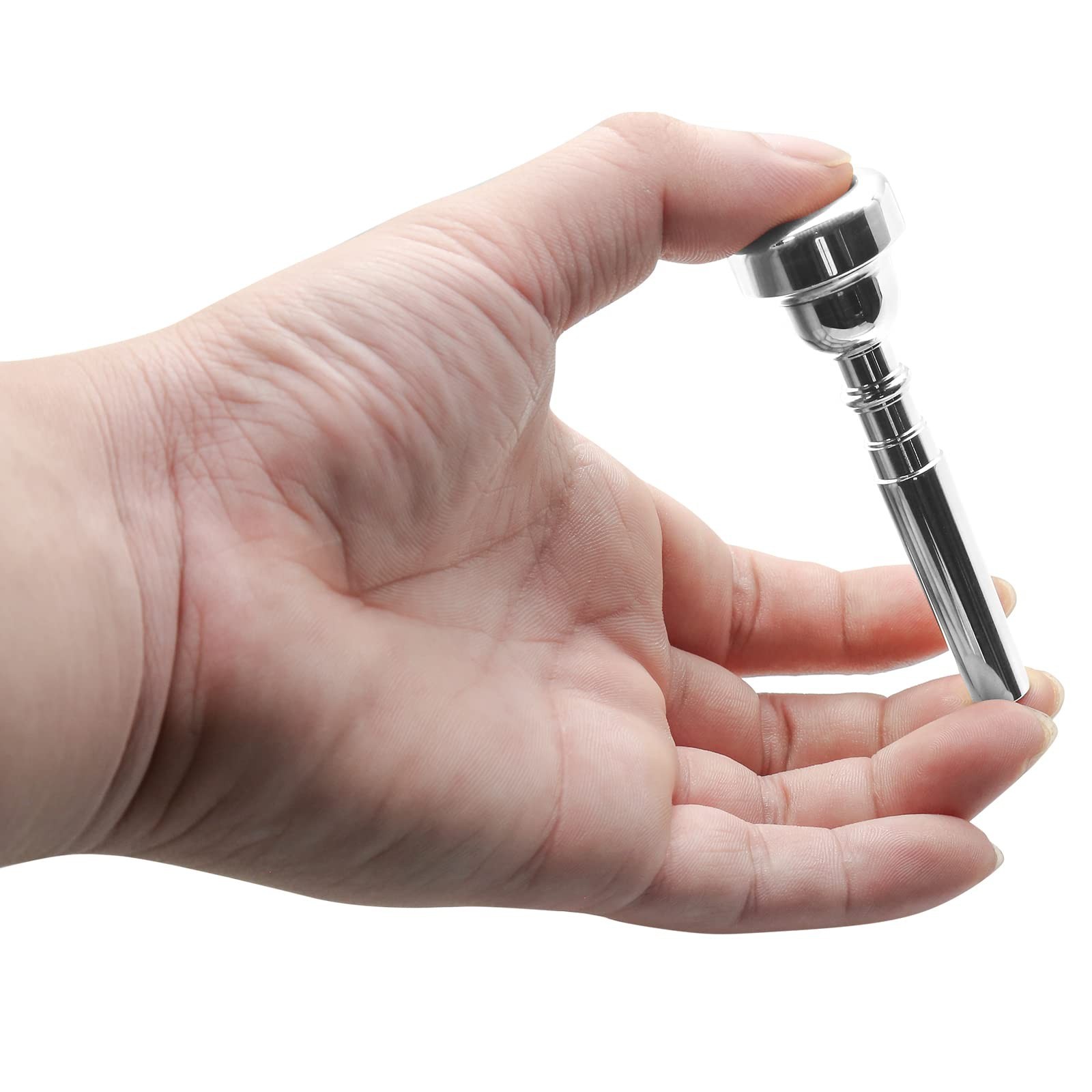 Biaungdo Trumpet Mouthpiece, Silver Plated 7C Trumpet Mouthpiece Brass Mouthp...