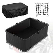 Basket Rear Liner with Waterproof Cover and Adjustable Cargo Net Heavy Duty