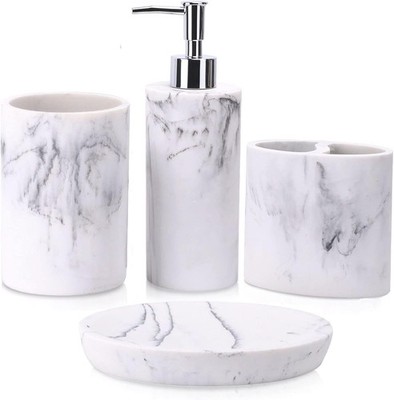 ZCCZ Bathroom Accory Set, Marble Look Bathroom Vanity Counter