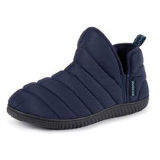 Men's Alpinz Puffer Bootie Slipper with Memory Foam 10 Navy Blue