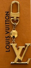 Louis Vuitton LV Initials Key Holder and Bag Charm Keyring Gold Plate