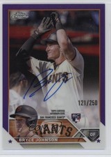 2023 Topps Chrome Rookie Purple Refractor 121/250 Bryce Johnson #RA-BJ Auto p8v