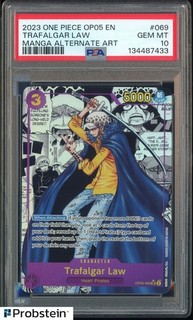 2023 One Piece OP05 EN Manga Alternate Art #069 Trafalgar Law PSA 10 GEM MINT