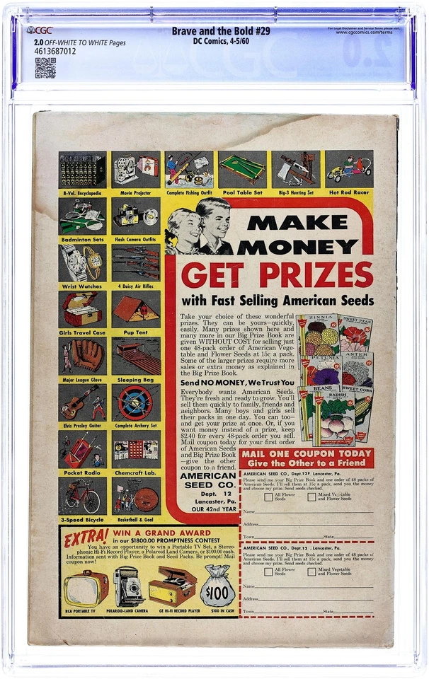 Brave and the Bold #29 CGC 2.0 1960 4613687012 - Image 2 of 2