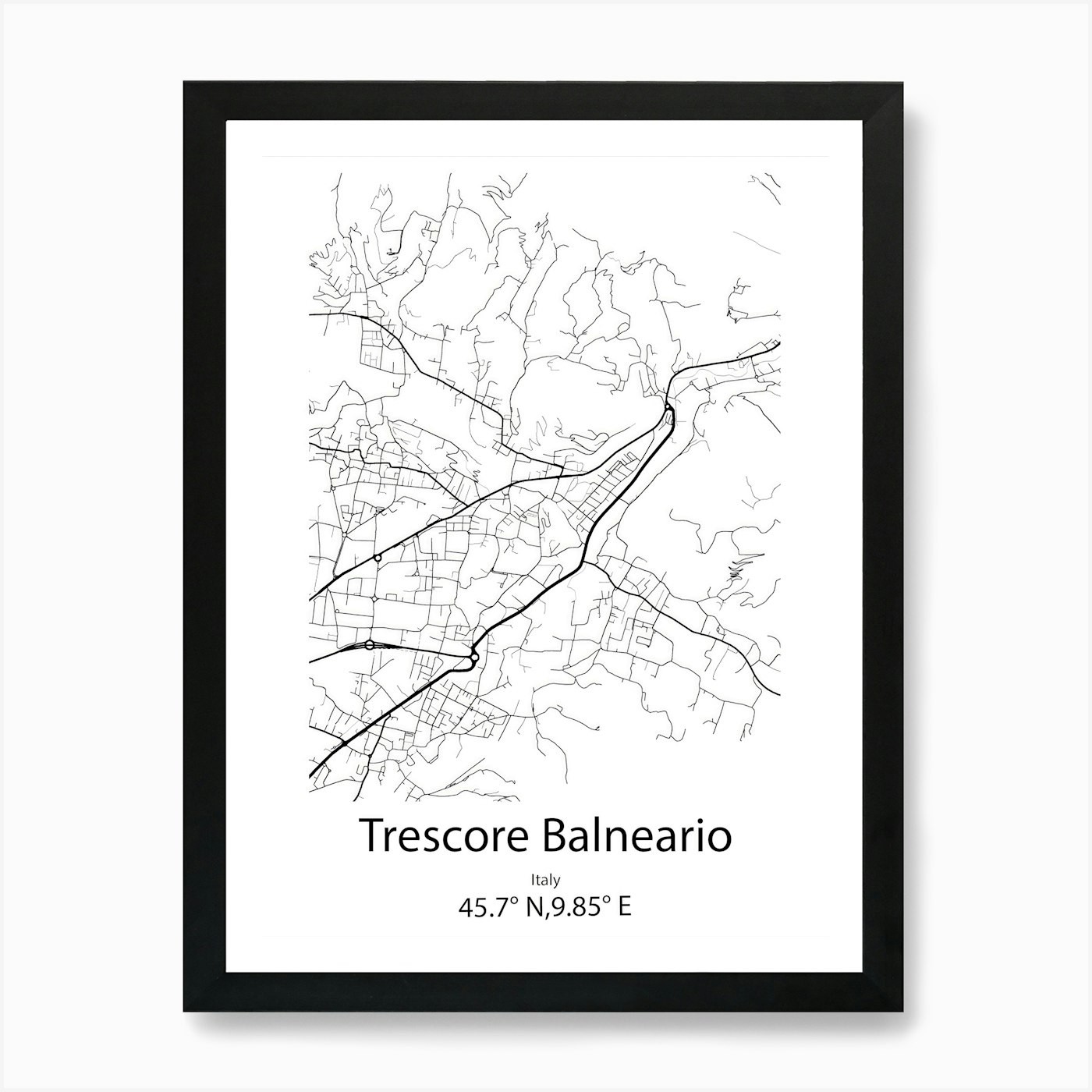 Póster de arte de pared enmarcado minimalista Trescore Balneario, Italia lienzo impresión cuadro