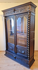 Produktbild - Bücherschrank Vitrine Bibolotheksschrank Antik Jagdstil ca 1900
