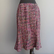 Vtg Y2K Talbots pink tweed pencil skirt - Midi Flare Bottom Office Wear size M