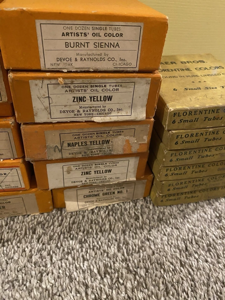 Large Lot Of Vintage Artist Oil Paint Tubes DEVOE And Raynolds -Baer Bros - Image 2 of 4