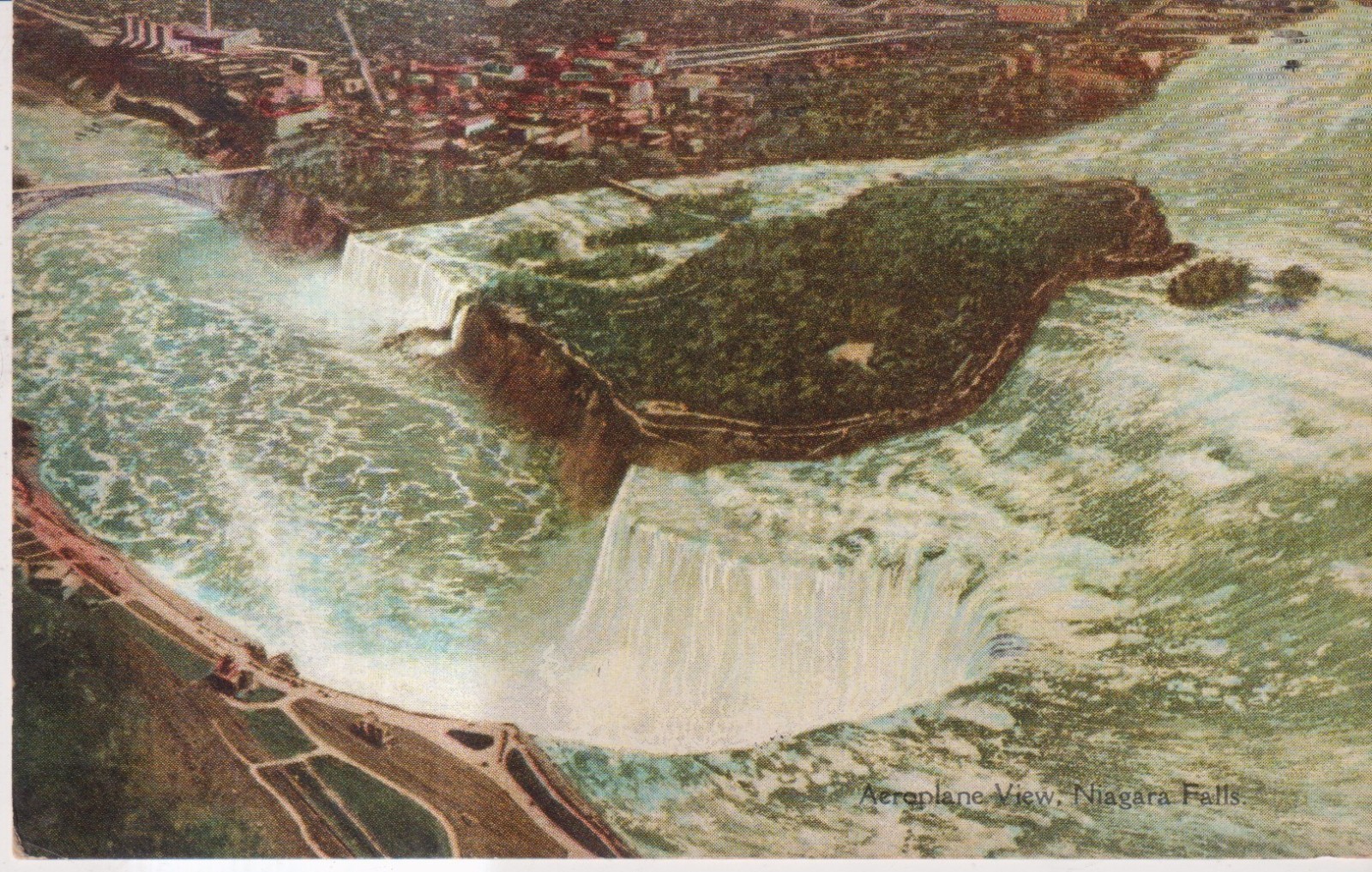 Aeroplane View Niagara Falls - viaggiata - con francobollo - b/n - piccola