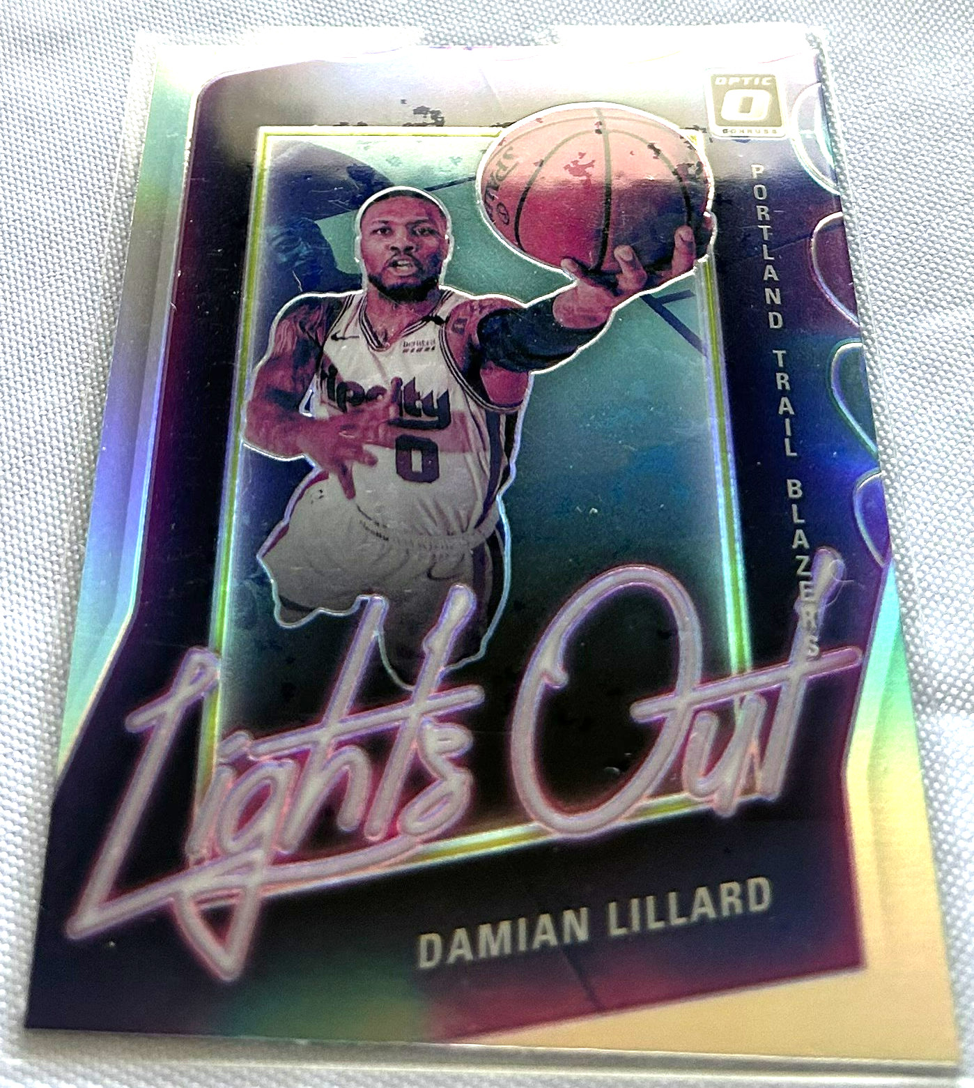 2020-21 Donruss Optic Basketball Damian Lillard Trail Blazers Lights Out Holo #3