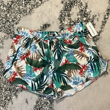 Jantzen Cover-Up Swim Over-Shorts Womens Sz 14 Tropical Palm Print Multicolor