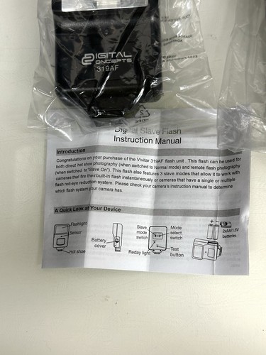 Digital Concepts Digital Slave Camera Flash 319AF New For Canon DSLR & Bracket - Picture 6 of 13