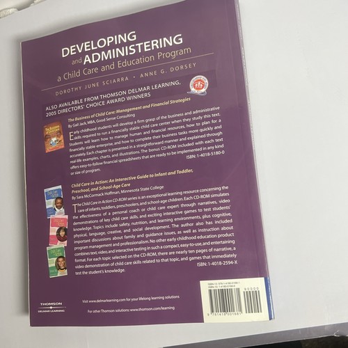 Developing and Administering Child Care Education Program Sciarra Dorsey 6th Edi - Bild 2 von 8