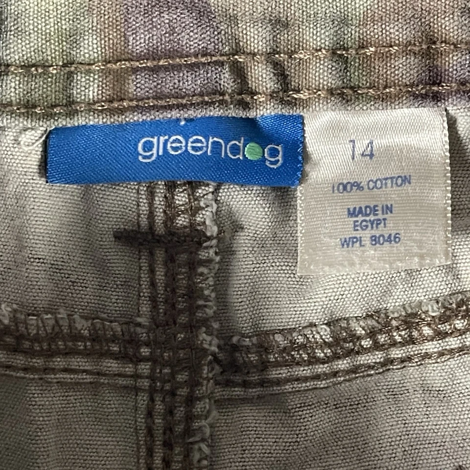 Pantalones juveniles Greendog Woodland camuflados talla 14 100 % algodón desgastados desvanecidos caza Foto 3 de 4