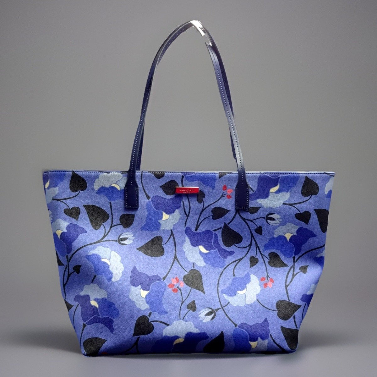KATE SPADE NEW YORK Large Blue Floral TOTE BAG Enchanted Forest