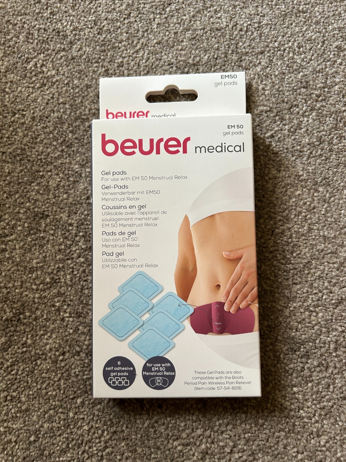 Beurer TENS Replacement Self Adhesive Gel Pads EM50 6 Pack BNIB FREEPOST