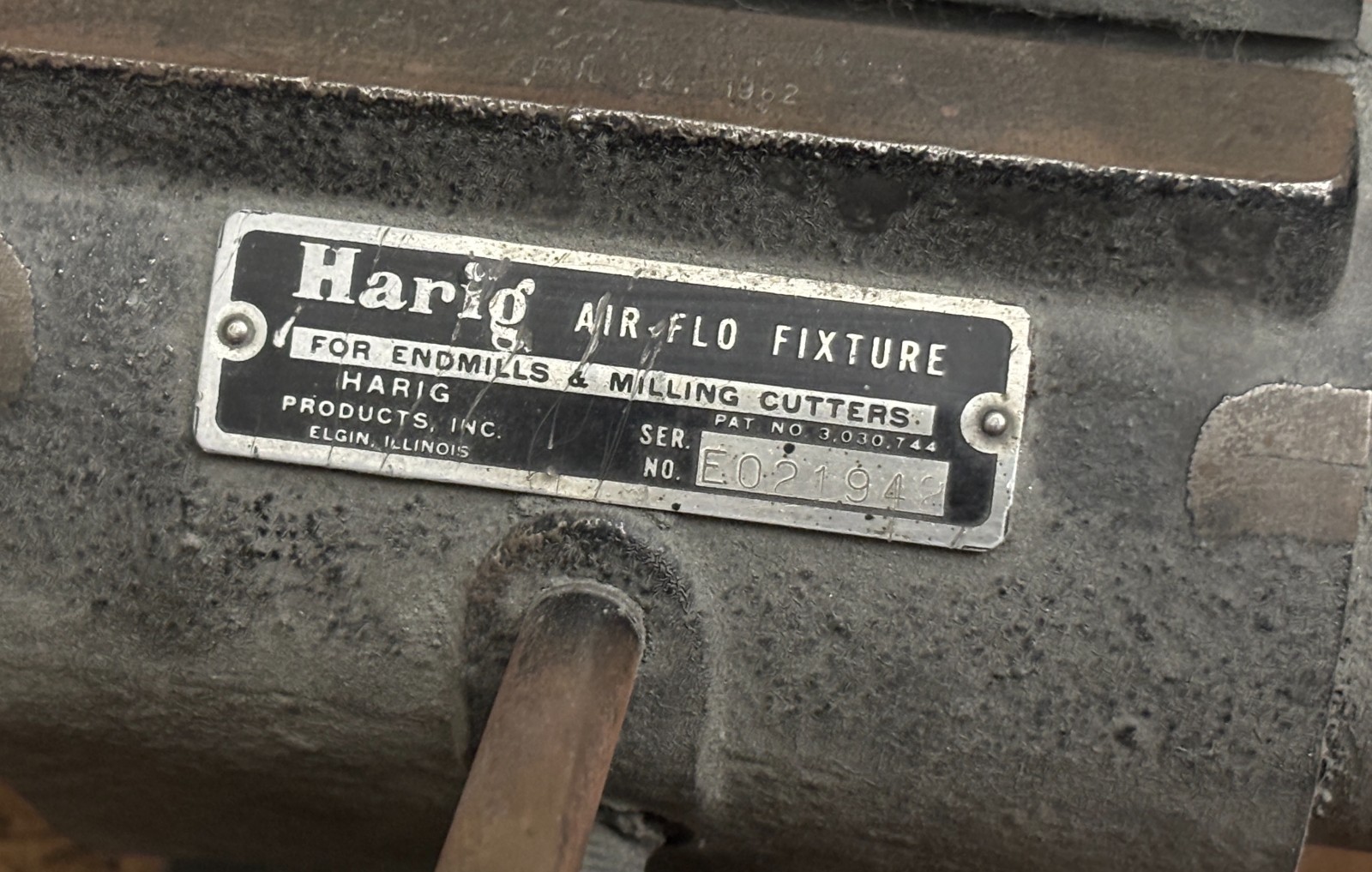 Harig Air-Flo Endmill Grinding Fixture with 16" bar