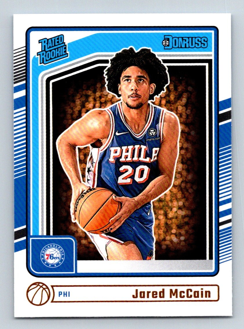 #228 Jared McCain 2024-25 Donruss Rated Rookie Base __ RC 76ers