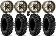 ITP Hurricane 15" Wheels Bronze 35" Warrior XT Sticky Tires Textron WildcatXX